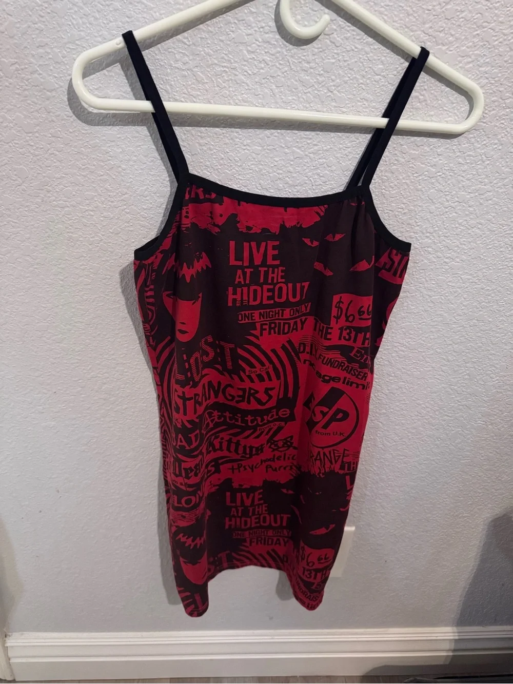Dolls Kill x Emily the Strange Red Black Mini Dress L NWOT Goth Punk